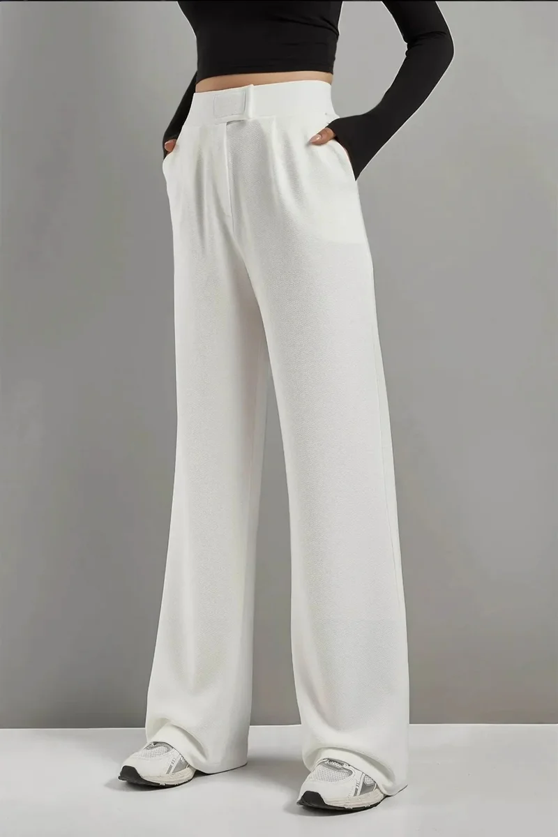Hiccup High Waist Elastic Crepe Palazzo Pants