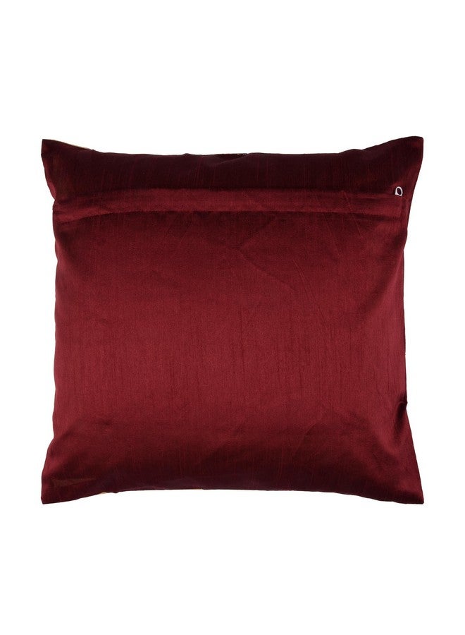 Kuber Industries Kuber Industries Cushion Cover | Pillow Covers for Sofa | Throw Cushion Cover | Dupion Polyester Cushion Covers | Center Lace Cushion Covers | Set of 5 | 12 Inch | Maroon - Image 5