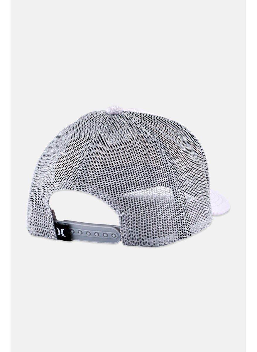 Hurley Men Brand Logo Snapback Trucker Cap, Light Grey  - Image 2
