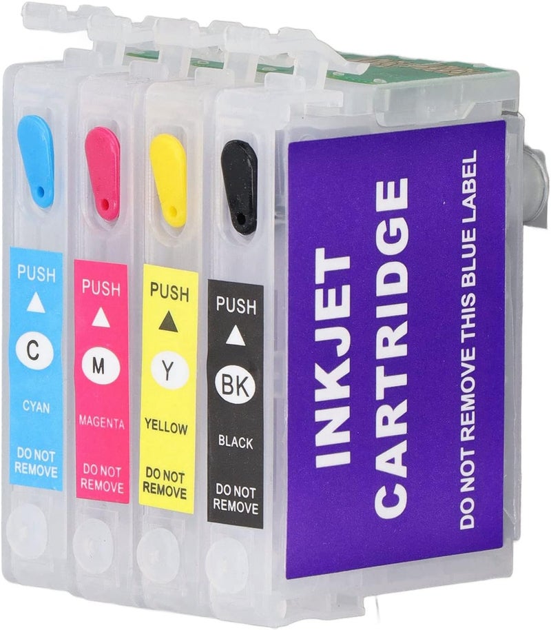 خرطوشة حبر، من مادة البولي بروبيلين (PP) بأربعة ألوان وتحتوي على شريحة دائمة لطباعة الصور وأوراق الاختبار والوثائق: T1281، T1282، T1283، T1284 (T1291/T1292/T1293/T1294) - Image 1