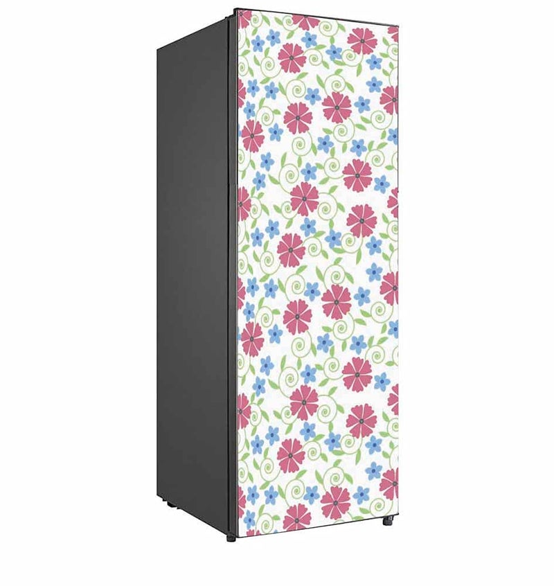 wallpics Flower Design Fridge Sticker Skin Fully Waterproof Vinyl Sticker 60 cm X 160 cm frs2107