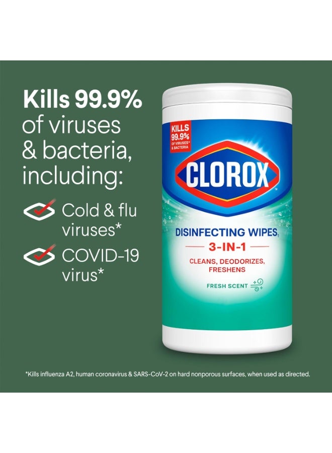 Clorox Disinfecting Wipes, 75 Wet Wipes, Fresh Scent - Image 3