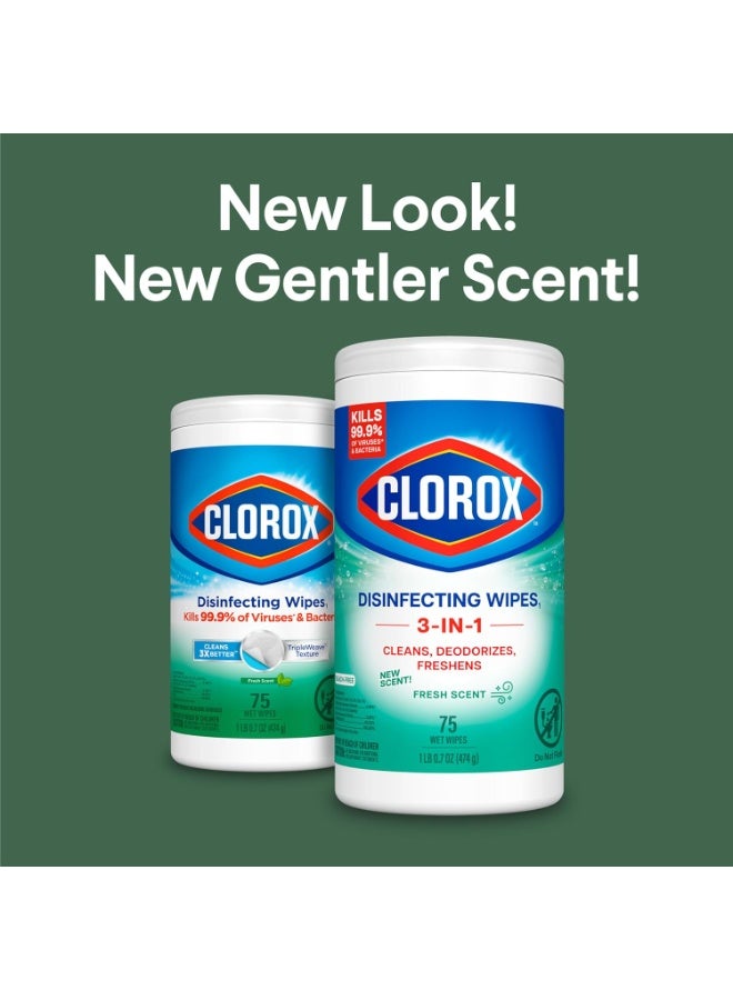 Clorox Disinfecting Wipes, 75 Wet Wipes, Fresh Scent - Image 2
