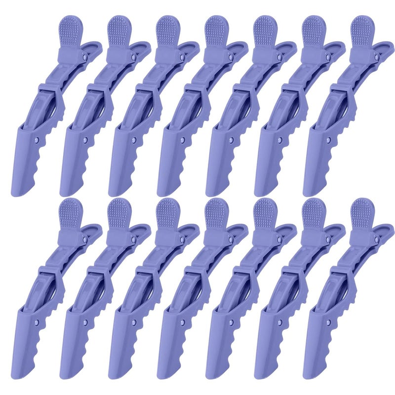 Ondder 14 Pcs Purple Alligator Hair Clips for Styling Sectioning Coloring Cutting Hair Salon Pro Clips for Women Men Girls Teens