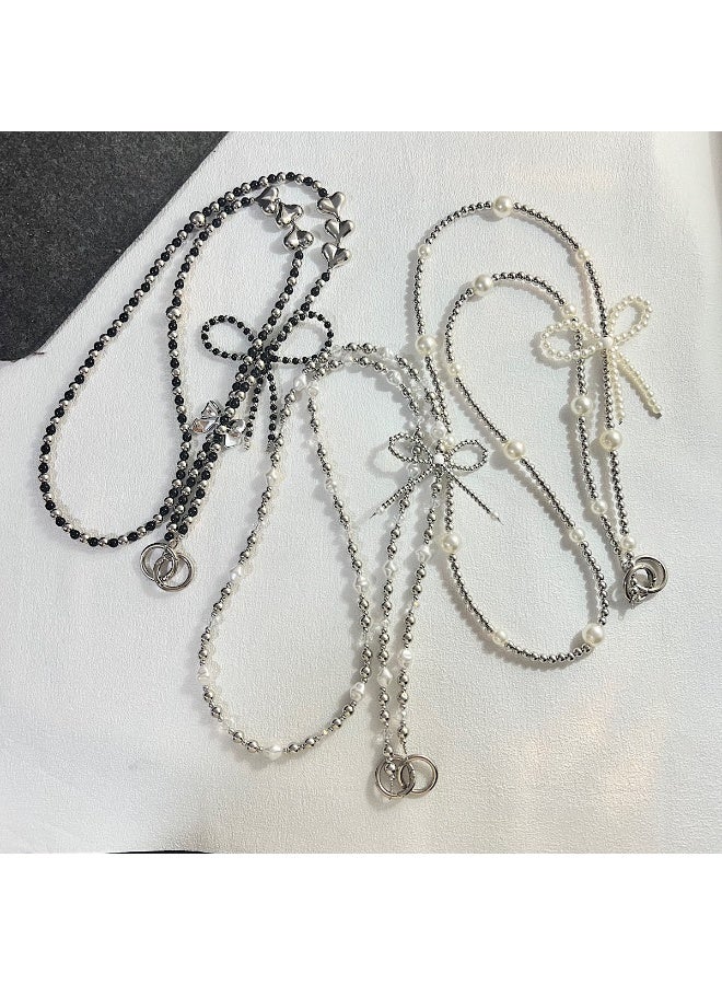 NIBEMINENT Super Cute Beaded Phone Charm – Trendy Phone Chain Wrist Strap, Shining Beads Chain Lanyard for Cell Phone - Image 2