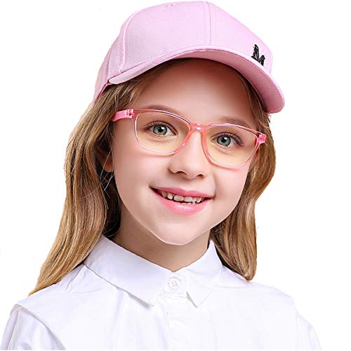 AHXLL Kids Blue Light Blocking Glasses 2 Pack, Anti Eyestrain & UV Protection, Computer Gaming TV Phone Glasses for Boys Girls Age 3-9 (Clear+Transparent Pink) - Image 2