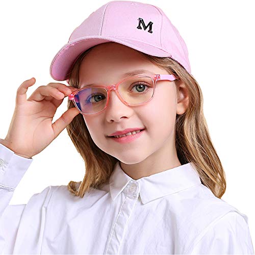 AHXLL Kids Blue Light Blocking Glasses 2 Pack, Anti Eyestrain & UV Protection, Computer Gaming TV Phone Glasses for Boys Girls Age 3-9 (Clear+Transparent Pink) - Image 3