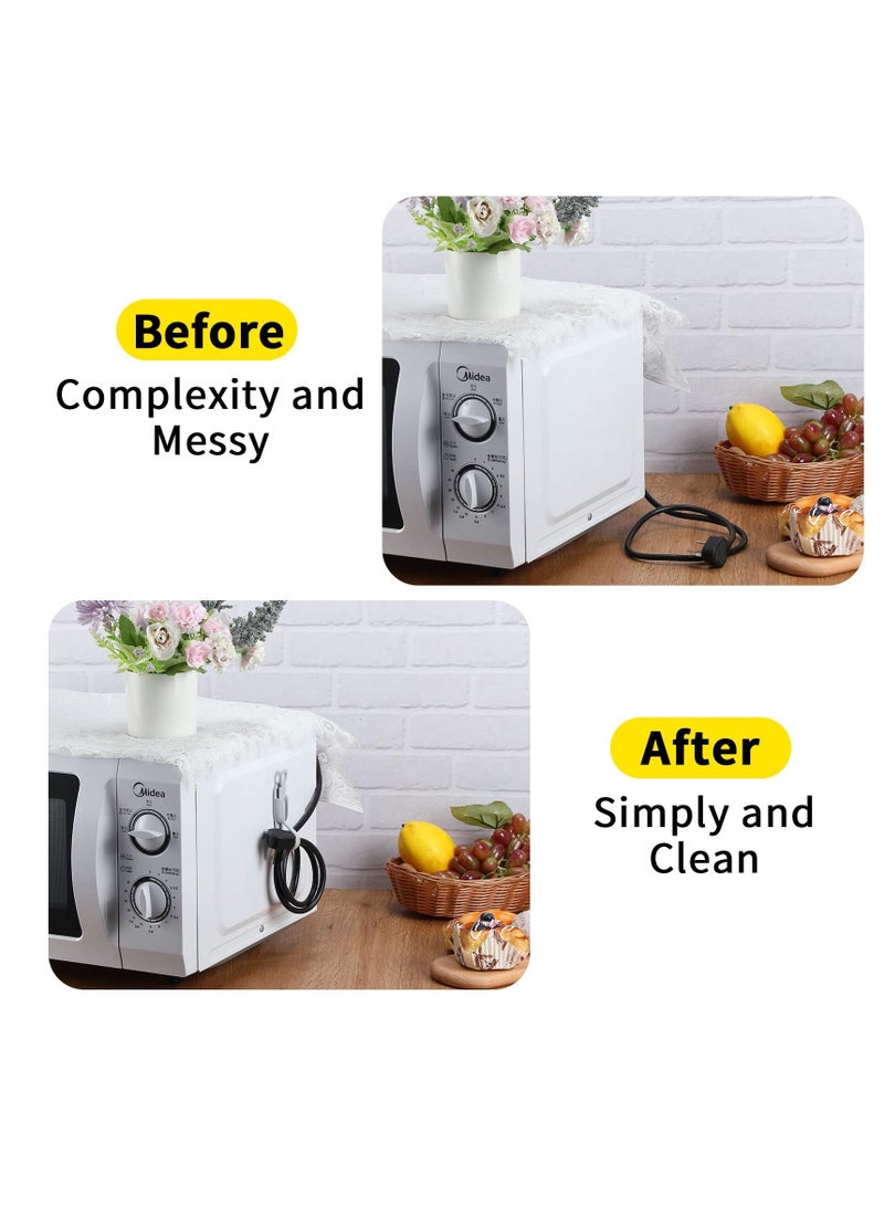 Y&D 6 Pcs Cord Bundlers Organizer for Appliances, Self Adhesive Kitchen Appliance Wrapper Sticky Silicone Holder Cable Data Cable, Air Fryer, Toaster (Black, White, Gray) - Image 3