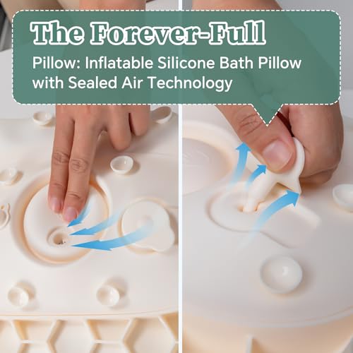 Jalopink Luxury Silicone Bath Pillow for Tub, New Cloud-Soft 4D Air-Cushion Bathtub Pillow for Head and Neck & Back Support, Strong Suction Cups, Waterproof Quick-Dry Bathtub Headrest (White) - Image 4