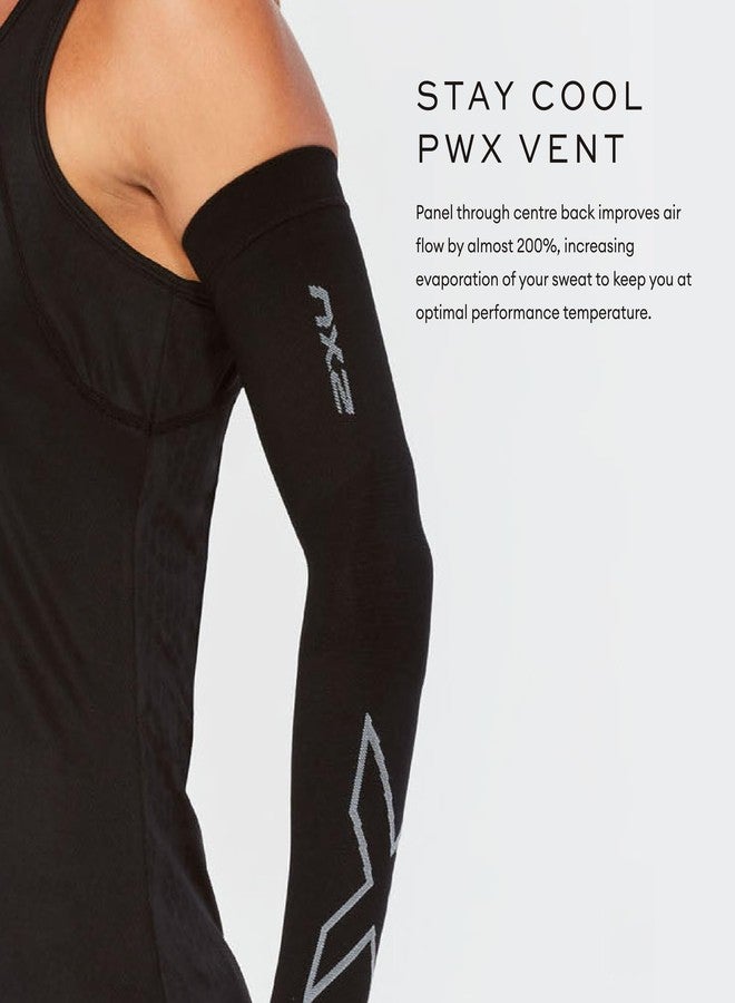 2XU Unisex Flex Run Compression Arm Sleeves Black/Gray Large - Image 5