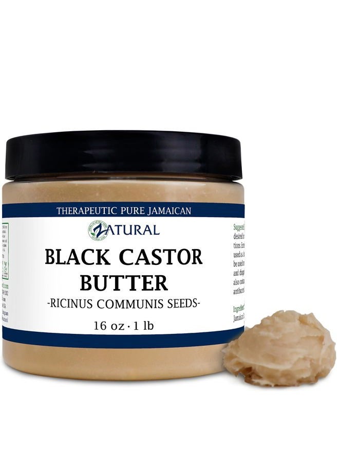 Zatural Organically Grown Black Castor Oil Body & Hair Butter Clean 2 Ingredient Quality Jamaican Black Castor Oil (16 Ounce) - Image 1