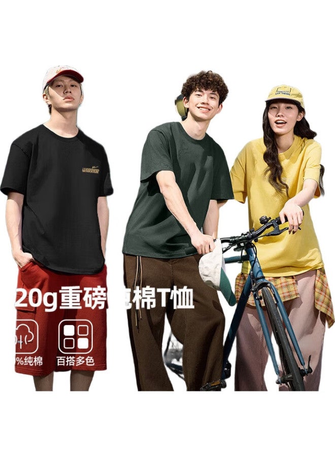 Warrior Men's Summer Trendy American Retro Short Sleeve T-shirt Loose European And American Style Youth Bottoming Shirt - Image 2