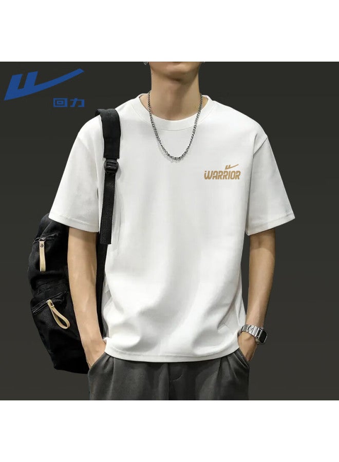 Warrior Men's Summer Trendy American Retro Short Sleeve T-shirt Loose European And American Style Youth Bottoming Shirt - Image 1