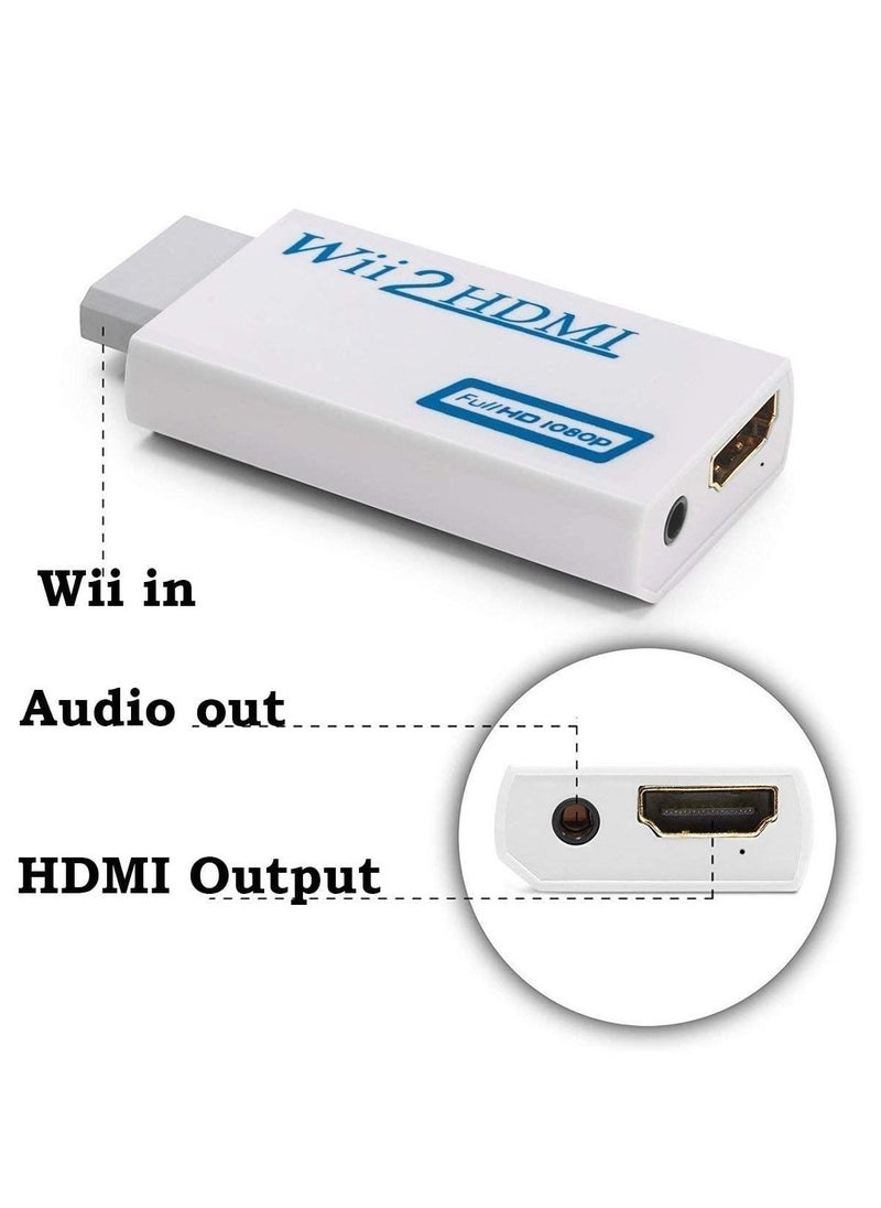Generic - Wii to HDMI 720P / 1080P HD Output Converter Adapter with 3.5mm Audio Video Output Supports All Wii Display Modes Compatible For Nintendo Wii Game Accessory - Image 1