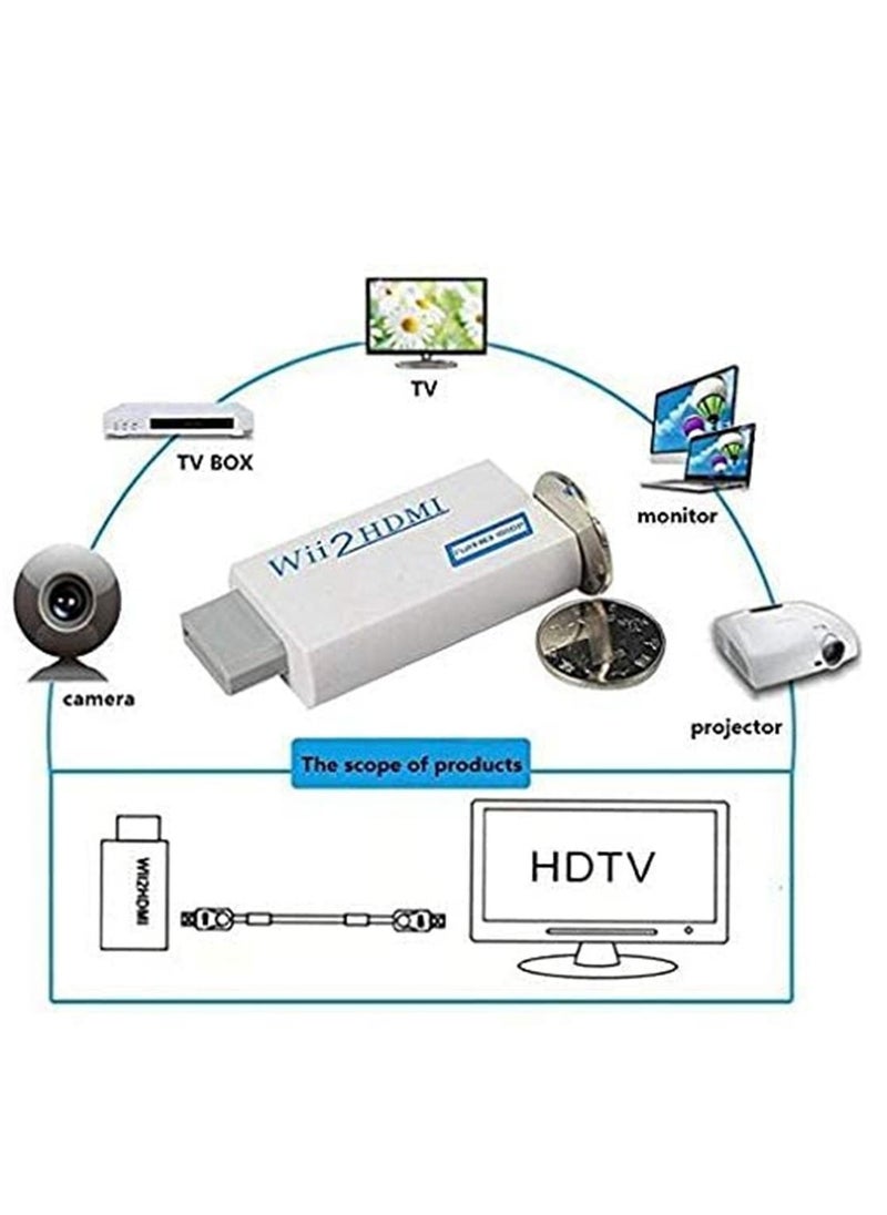 Generic - Wii to HDMI 720P / 1080P HD Output Converter Adapter with 3.5mm Audio Video Output Supports All Wii Display Modes Compatible For Nintendo Wii Game Accessory - Image 1