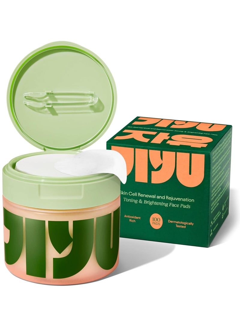 JiYu Korean Anti-Aging Toner Pads Dark Spots & Wrinkles - Moisturizer with Snail Mucin, Centella Asiática, Niacinamide, Peptides - For Polished and Young Skin - 100 Count - Image 1