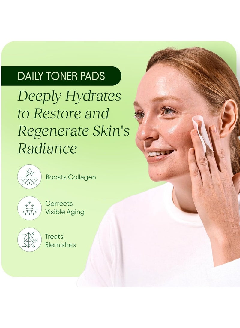 JiYu Korean Anti-Aging Toner Pads Dark Spots & Wrinkles - Moisturizer with Snail Mucin, Centella Asiática, Niacinamide, Peptides - For Polished and Young Skin - 100 Count - Image 2