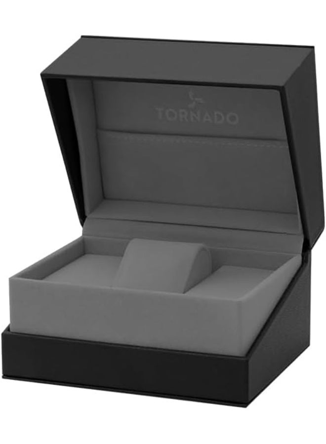 TORNADO Tornado Aurora Men's Miyota 6P29 Movement Watch, Multi Function Display and Stainless Steel Brushed Bracelet Strap - T23104-SBSBK, Silver  - Image 5