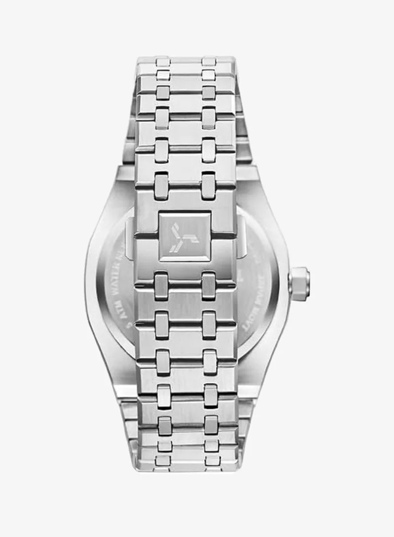 Tornado Black with Rose Gold Index and Hands Tornado Aurora Men's Miyota 6P29 Movement Watch, Multi Function Display and Stainless Steel Brushed Bracelet Strap - T23104-SBSBK, Silver for Men | Best Price UAE
