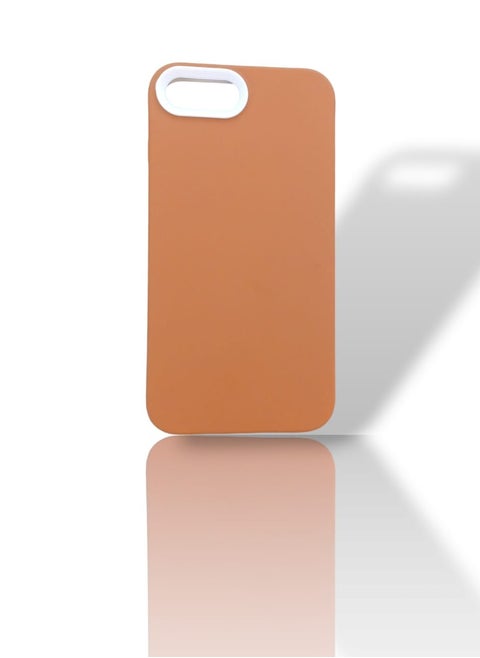 Back protection cover made of plastic for Apple iPhone 7 plus / 8 plus with a frame inside to protect the phone - Brown