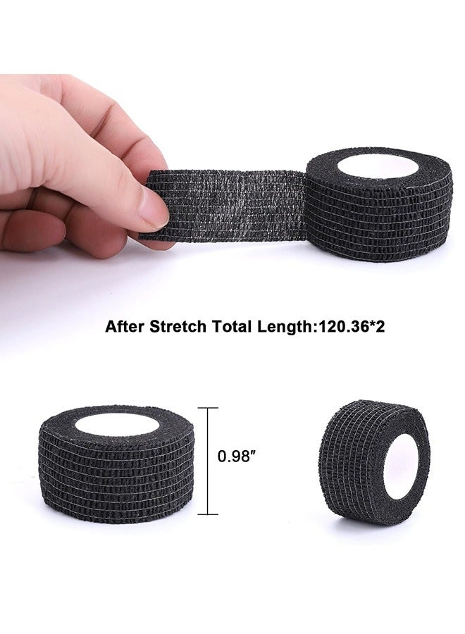 12 Packs Self-Adhesive Cohesive Wrap Bandage Flexible Stretch Tape Athletic Strong Elastic First Aid Tape for Wrist, Ankle Sprains, Swelling, 1Inch X 5Yards - Image 2