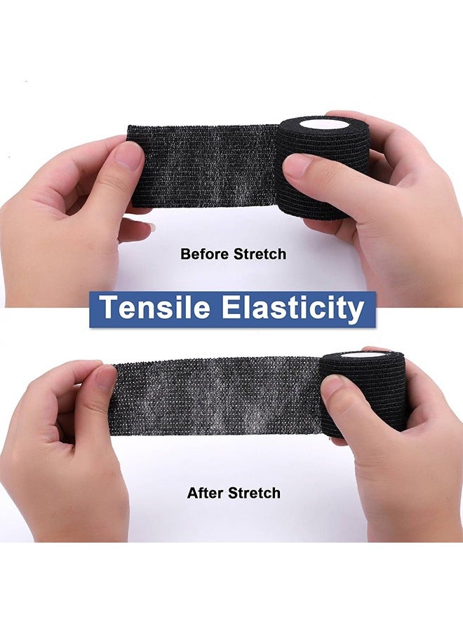 12 Packs Self-Adhesive Cohesive Wrap Bandage Flexible Stretch Tape Athletic Strong Elastic First Aid Tape for Wrist, Ankle Sprains, Swelling, 1Inch X 5Yards - Image 5