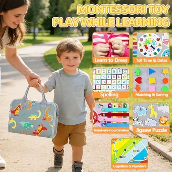 AM ANNA Montessori Busy Book for Toddlers,Quiet Activity Book with Life Skills,Cognition,Sorting,Matching,Kids DIY Felt Quiet Book,Pretend Play Dress UP Game Early Learning Educational Travel Toys - Image 4