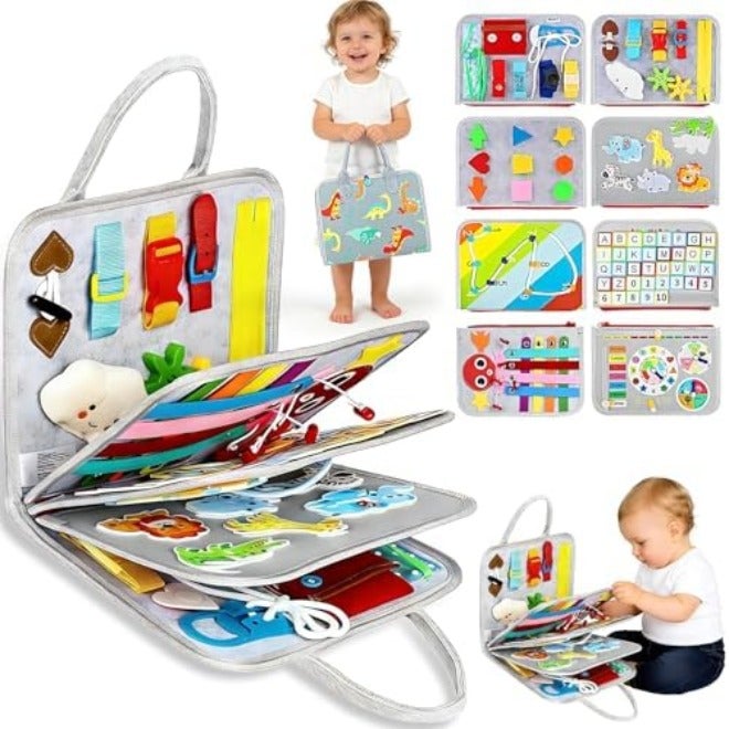 AM ANNA Montessori Busy Book for Toddlers,Quiet Activity Book with Life Skills,Cognition,Sorting,Matching,Kids DIY Felt Quiet Book,Pretend Play Dress UP Game Early Learning Educational Travel Toys - Image 3