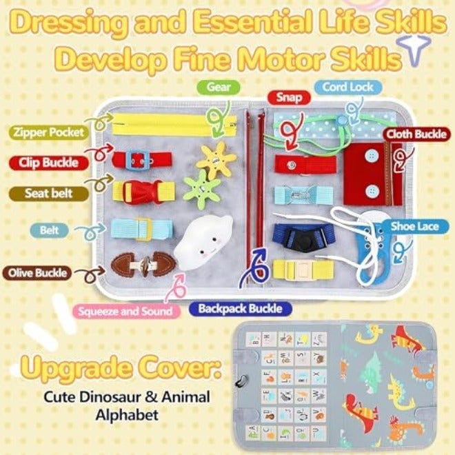 AM ANNA Montessori Busy Book for Toddlers,Quiet Activity Book with Life Skills,Cognition,Sorting,Matching,Kids DIY Felt Quiet Book,Pretend Play Dress UP Game Early Learning Educational Travel Toys - Image 5