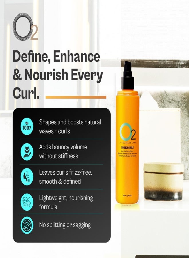 O2 Bouncy Curls Defining Hair Balm – Curly Hair Balm for Natural Waves and Curls, Enhances, Nourishes, and Adds Volume for Smooth, Frizz-Free, Defined Styles, 250 mL, 8.5 oz - Image 2