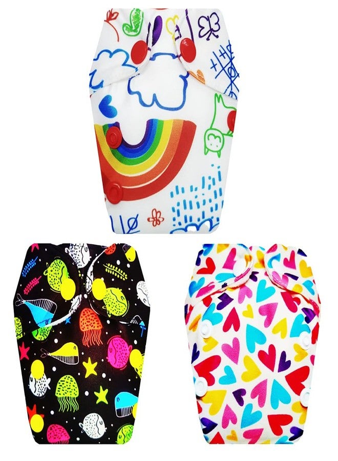 Dumbledo Premium Newborn Cloth Diaper with Integrated Soaker (Pack of 3) | Hypoallergenic | 6-Layer Absorbent Pad | Easy to Clean | Ideal for Toddlers | 0 - 4 Months | Unisex Baby - Image 1