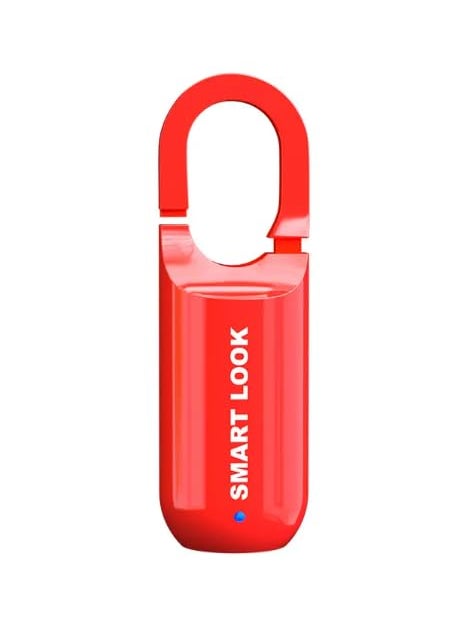 Smart Lock Fingerprint Padlock Waterproof Keyless AntiTheft Red  - Image 1