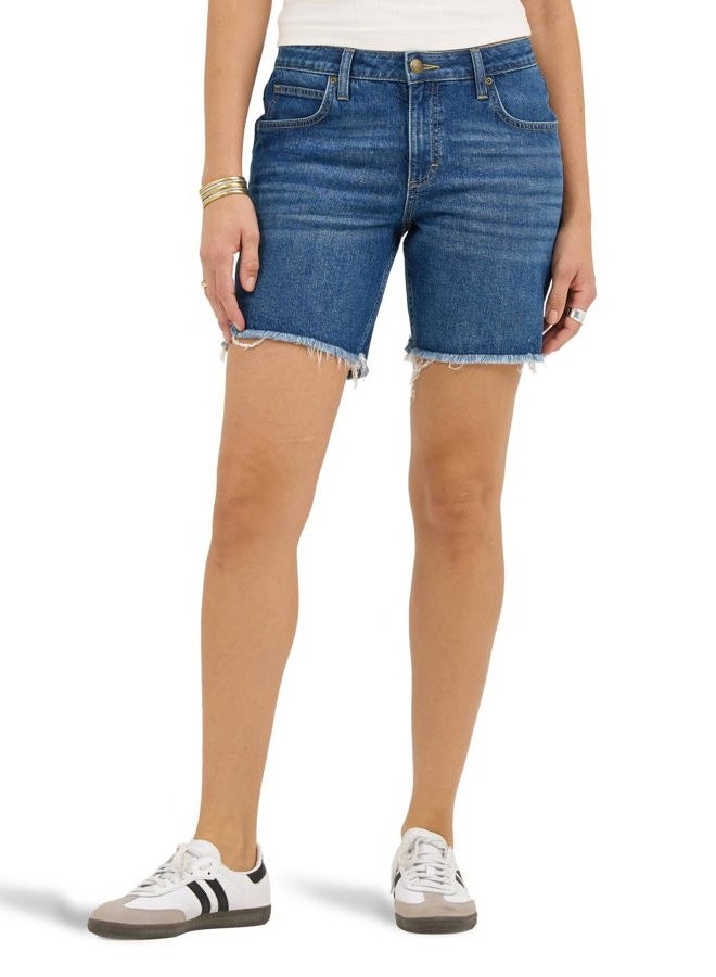 LEE Women's Legendary 7" Side Slit Denim Short, Best in Show, 18 - Image 1