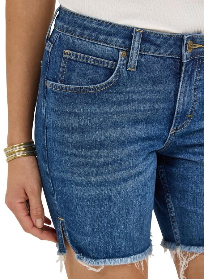 LEE Women's Legendary 7" Side Slit Denim Short, Best in Show, 18 - Image 2