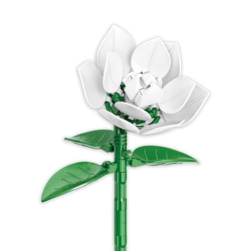 Brickcraft Botanicals White Gardenia Flower Building Bricks Set Compatible Building Blocks Kit for Adults Kids DIY Botanical Collection Home Decor Display Model Creative STEM Gift Ages 8 - Image 5