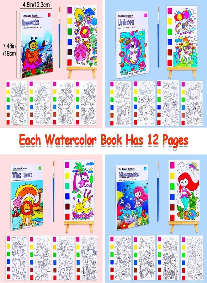 JUNQIU US JUNQIU Paint with Water Books for Kids, Watercolor Painting Coloring Books for Toddlers, Magic Paint Set for Kids, Art Craft Kits for Girls Boys Drawing with Brush(4Pack) - Image 4