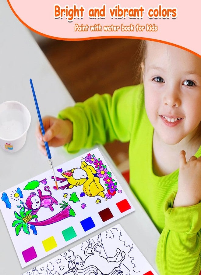 JUNQIU US JUNQIU Paint with Water Books for Kids, Watercolor Painting Coloring Books for Toddlers, Magic Paint Set for Kids, Art Craft Kits for Girls Boys Drawing with Brush(4Pack) - Image 3