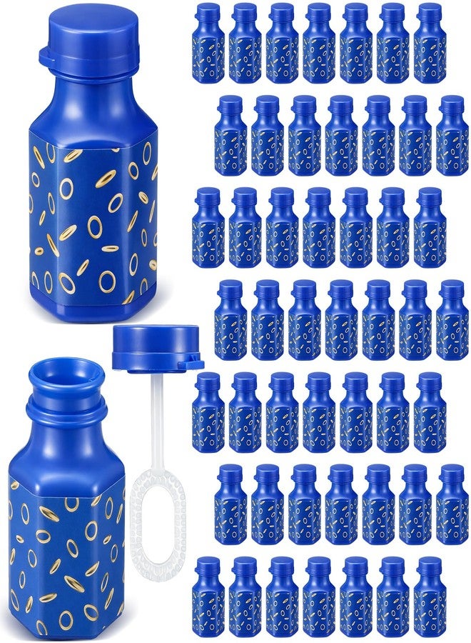 Vertintong 48 Pcs Blue and Gold Rings Bubble Bottles Bulk, Mini Bubbles Party Favors for Kids Adult Birthday Gifts Prizes Supplies Carnival Cartoon Theme Party Favors Supplies - Image 1