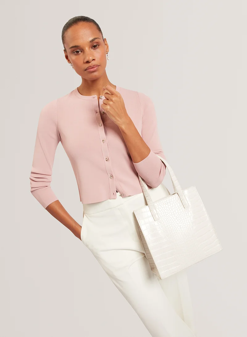 Ted Baker Wenonaa Croc Effect Small Icon Tote