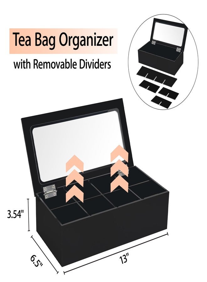Tasybox Tea Bag Organizer, Acrylic Tea Box with Lid, Tea Packet Holder Storage Container for Home Decor - Image 3