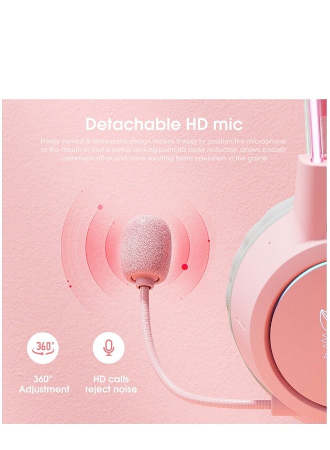 سماعة رأس RGB مريحة سلكية موجهة للأذنين لجميع الاتجاهات للاعبين - Image 3