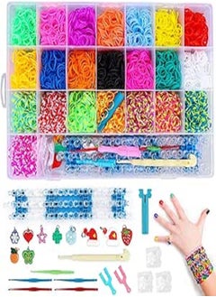 Generic Set More 4400 Colorful Rubber Band For Beginners In 28 Unique Colors With Board Accessories and Storage Bag Refillable bracelets by yourself Christmas toys gift for kids, girls and kids  - Image 1