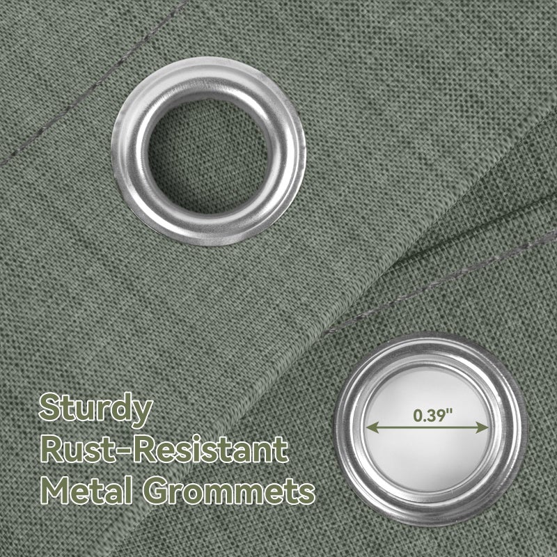 AmazerBath Boho Shower Curtains for Bathroom  Farmhouse Shower Curtain with Tassels  Sage Green Shower Curtain Set  Faux Linen Fabric Shower Curtain with 12 Hooks  Hotel Quality  72x72 Inches - Image 4