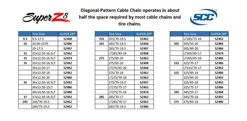 SCC سلسلة الأمان SZ462 سوبر Z8 8 مم لسلاسل الجر للإطارات التجارية وخفيفة الوزن - مجموعة من 2 - Image 5