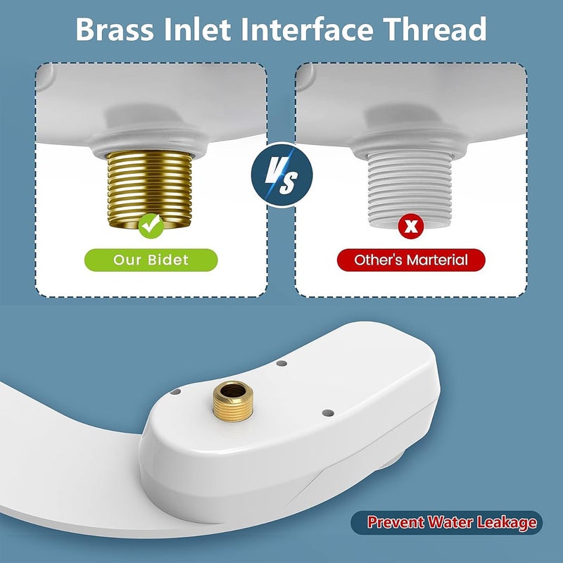 Gallop Left Hand Bidet, Ultra-Slim Left Handed Bidet Attachment for Toilet,Adjustable Water Pressure,Retractable Dual Nozzles for Frontal & Rear Wash - Chrome Knob - Image 4