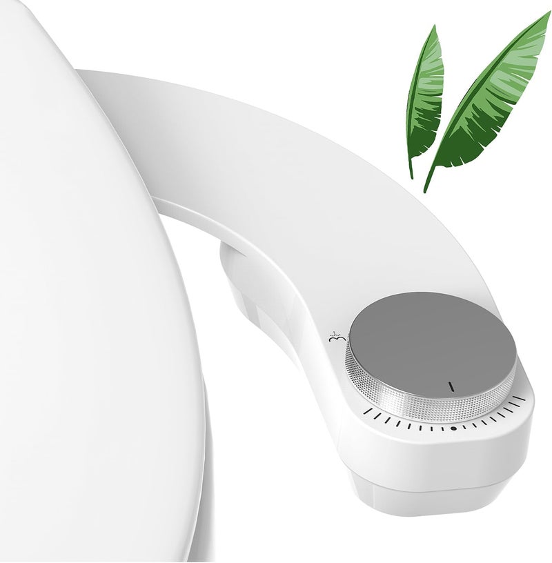 Gallop Left Hand Bidet, Ultra-Slim Left Handed Bidet Attachment for Toilet,Adjustable Water Pressure,Retractable Dual Nozzles for Frontal & Rear Wash - Chrome Knob - Image 1