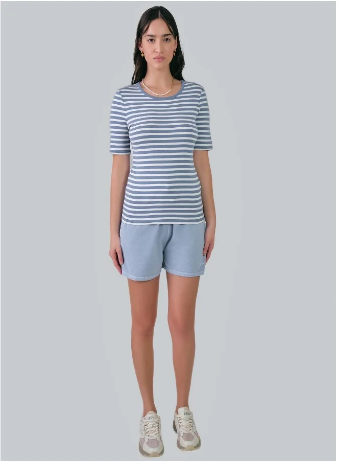غانت Slim Striped 1X1 Ribbed T-Shirt