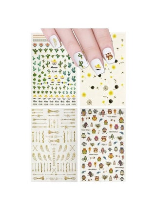 4 Sheets Nail Stickers Nail Art Set Owls & Cactus Nail Stickers - pzsku/Z0C47D0C2CBDE37646282Z/45/_/1677914309/d36549b3-bba8-4d86-a0fe-902e89d6463f