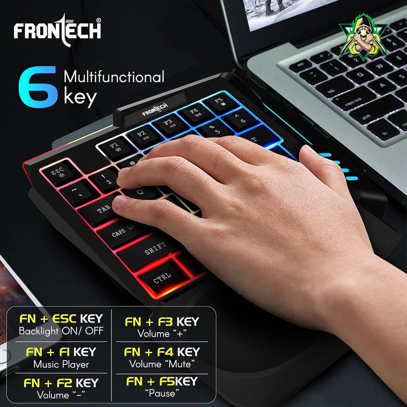 FRONTECH KB-0008P Dragon Fox Rainbow Backlit Gaming Keyboard | 35 Anti-Ghosting & Mechanical Keys | USB Wired Compact Keyboard for PC & Laptop | Windows Compatible | Plug & Play - Image 4