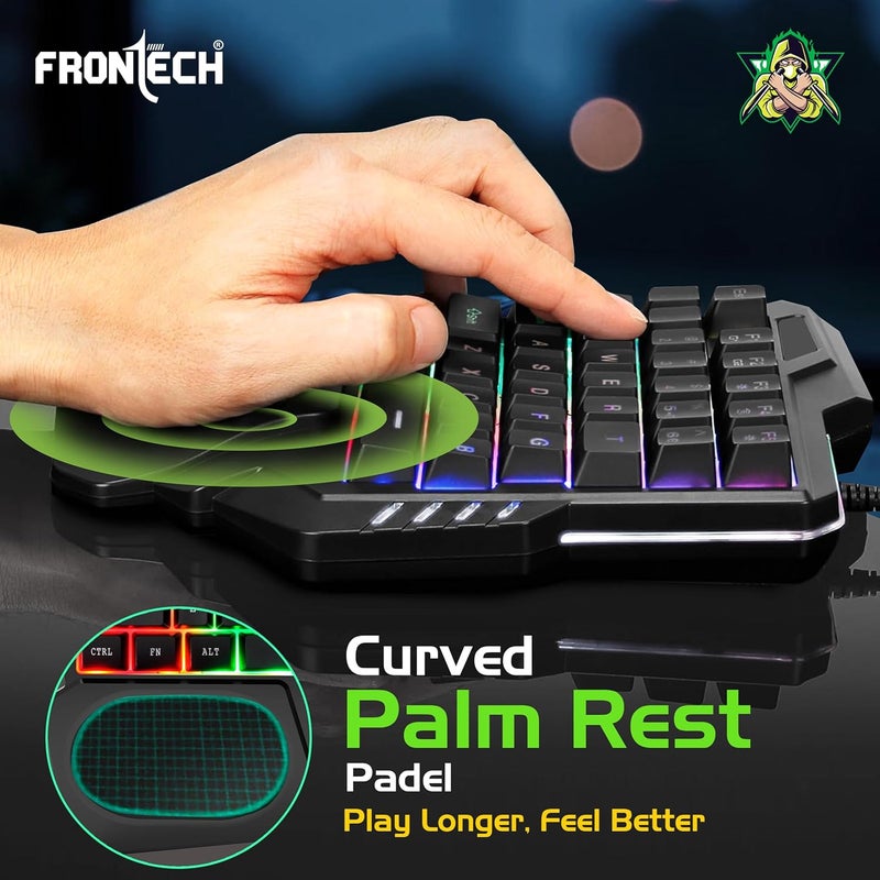 FRONTECH KB-0008P Dragon Fox Rainbow Backlit Gaming Keyboard | 35 Anti-Ghosting & Mechanical Keys | USB Wired Compact Keyboard for PC & Laptop | Windows Compatible | Plug & Play - Image 5